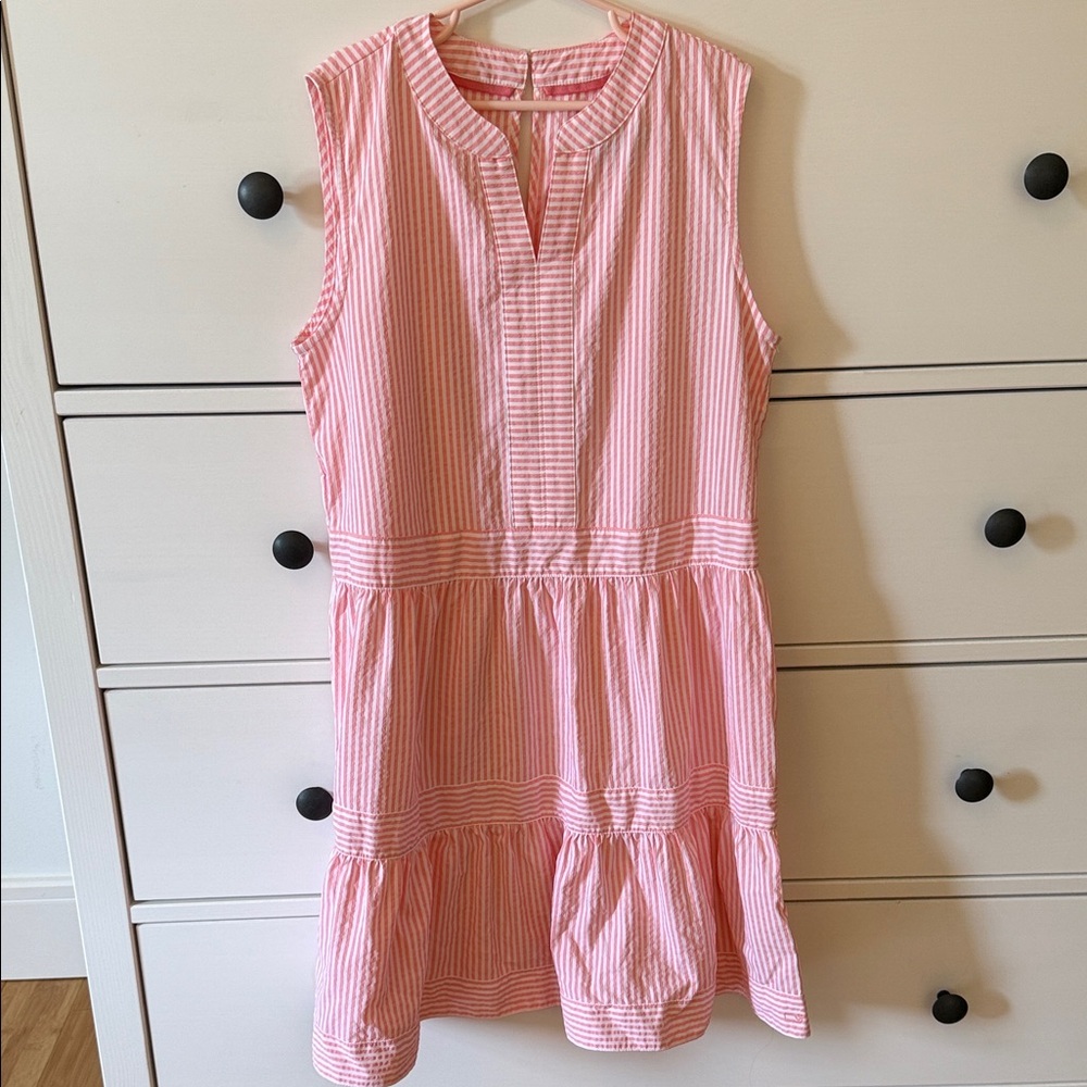 Vineyard Vines Pink Striped Kids Dress, size L
